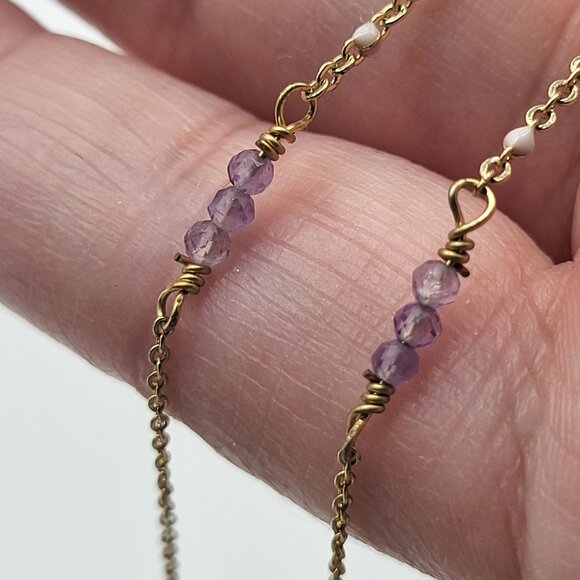 Luna Norte Sagittarius Necklace Gold Tone Purple Faceted Beads Zodiac - Picture 13 of 13